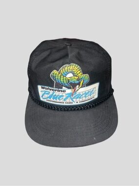Vtg Head To Toe Snake Snapback Hat Black Multicolor Graphic Adjustable Men’s Cap
